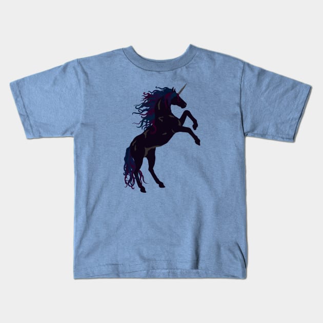 Gothic Unicorn Kids T-Shirt by PeregrinusCreative